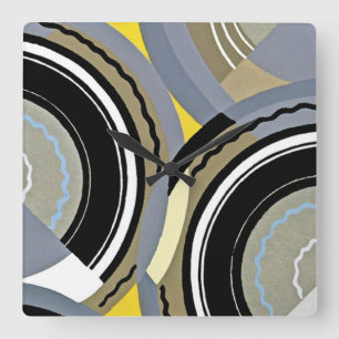 Art Deco Design #2 op Emporio Moffa Vierkante Klok
