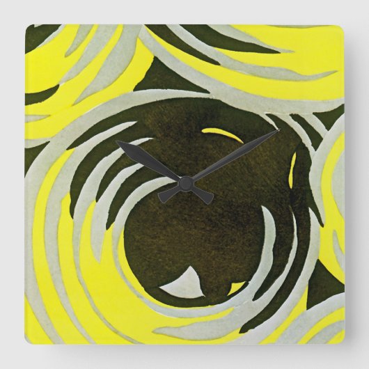 Art Deco Design #3 op Emporio Moffa Vierkante Klok (Voorkant)