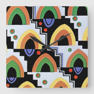 Art Deco Design #4 op Emporio Moffa Vierkante Klok