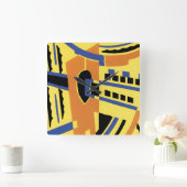 Art Deco Design #5 op Emporio Moffa Vierkante Klok (Huis)