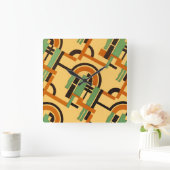 Art Deco Design #7 op Emporio Moffa Vierkante Klok (Huis)