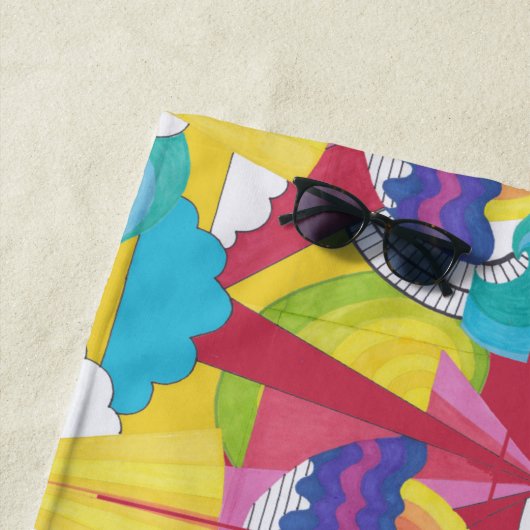 Art Deco design, abstract, jouw naam Strandlaken (In situ)