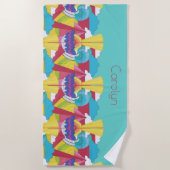 Art Deco design, abstract, jouw naam Strandlaken (Voorkant)