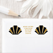 Art Deco Design Black en Gold Weddenschap Etiket (Insitu)