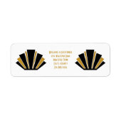Art Deco Design Black en Gold Weddenschap Etiket (Voorkant)