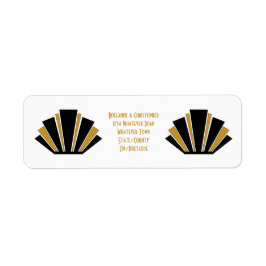 Art Deco Design Black en Gold Weddenschap Etiket