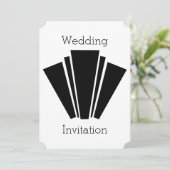 Art Deco Design Black en White Weddenation Kaart (Staand voorkant)