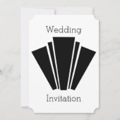 Art Deco Design Black en White Weddenation Kaart (Voorkant)