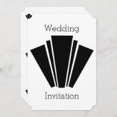 Art Deco Design Black en White Weddenation Kaart (Voorkant / Achterkant)