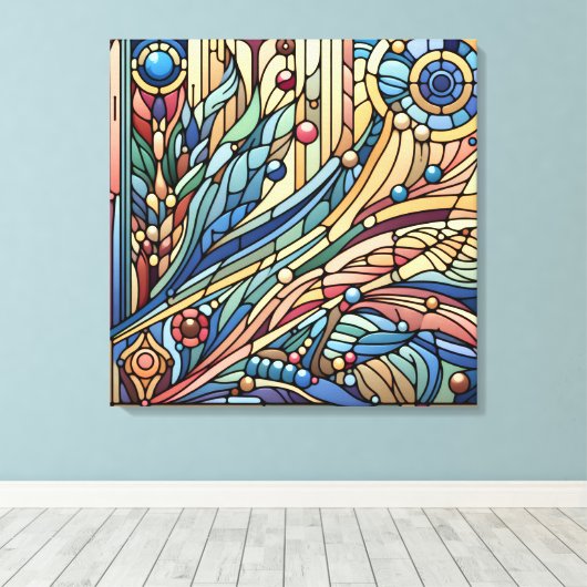 Art Deco Design Canvas Kunst (Insitu (Houten vloer))