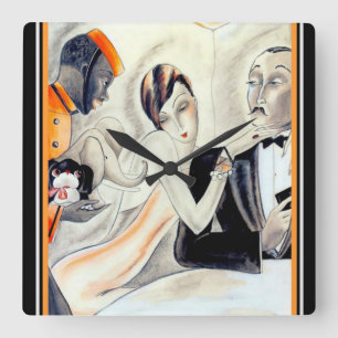 Art Deco Design Clock door Dodo Vierkante Klok