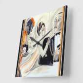 Art Deco Design Clock door Dodo Vierkante Klok (Hoek)