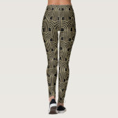 Art Deco Design Goud en Zwart Leggings (Achterkant)