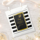 Art Deco Design gouden Rozen laat zwarte strepen a Bedankzakje (Geknipt)