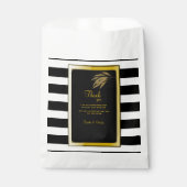 Art Deco Design gouden Rozen laat zwarte strepen a Bedankzakje (Voorkant)