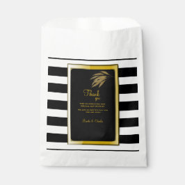 Art Deco Design gouden Rozen laat zwarte strepen a Bedankzakje