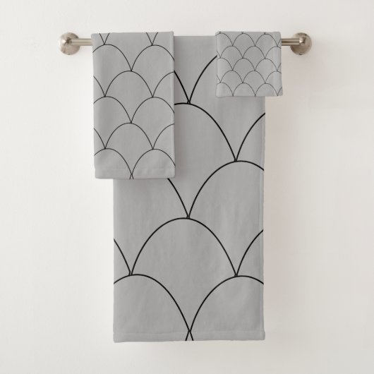 Art Deco Design Grey Bad Handdoek (Insitu)
