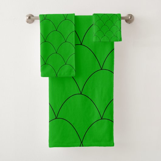 Art Deco Design Groen Bad Handdoek (Insitu)