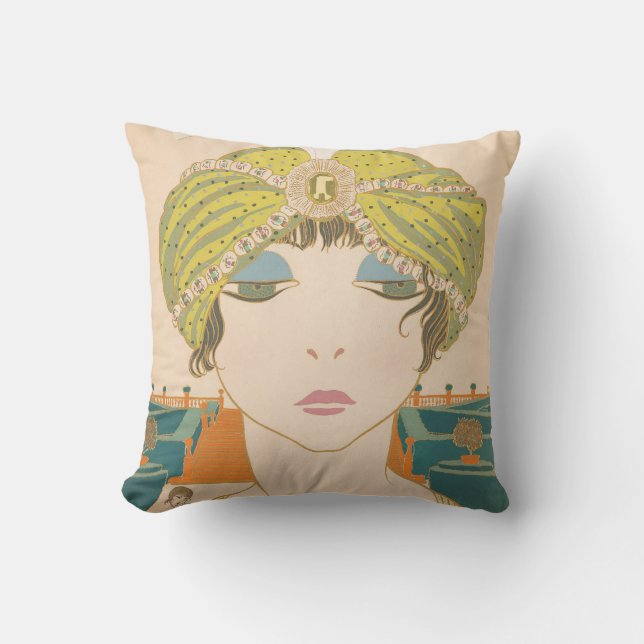 Art Deco Design Katoen Sierkussen Flapper (Voorkant)