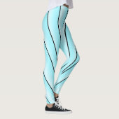 Art Deco Design Lichtblauw Leggings (Rechts)