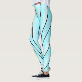 Art Deco Design Lichtblauw Leggings (Links)