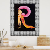 Art Deco Design met Erte's letter R Poster (Keuken)