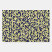 Art Deco Design met Velden in Blauw en Goud Inpakpapier Vel (Voorkant 3)