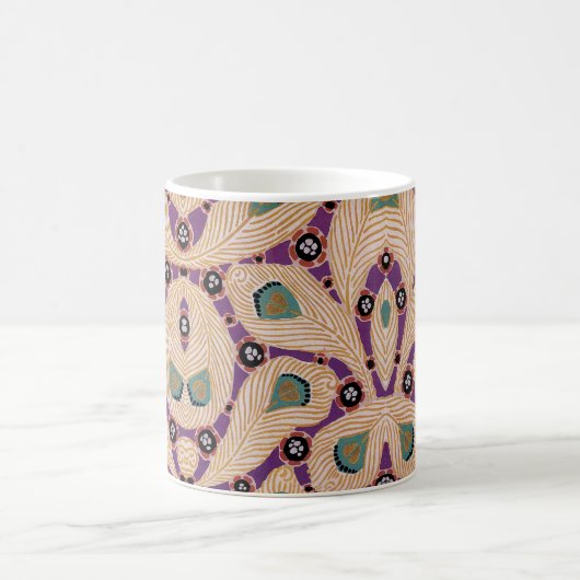 Art Deco Design No. 1 Peacock Feathers Koffiemok (Center)