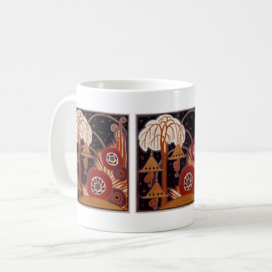 Art Deco Design No. 4 Exotic Garden Koffiemok (Voorkant links)