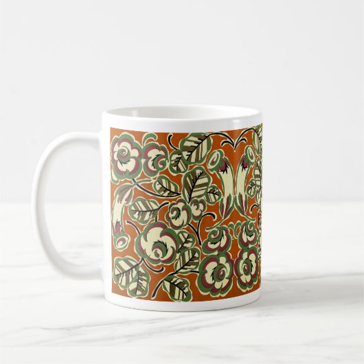 Art Deco Design No. 5 Floral Pattern Koffiemok (Links)