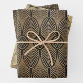 Art Deco-Design op 3 vellen 3 Design Gift Wrap (In situ)