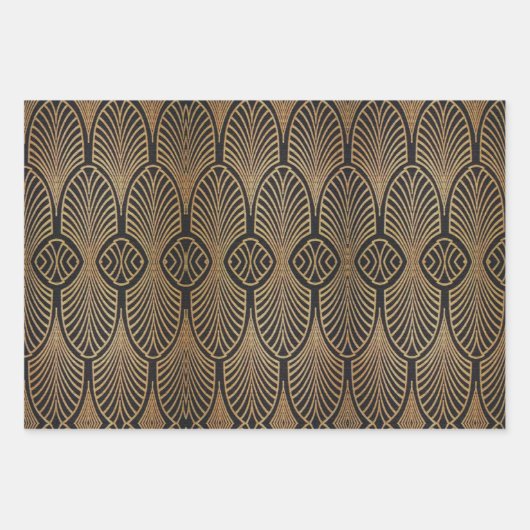 Art Deco-Design op 3 vellen 3 Design Gift Wrap (Voorkant)