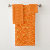 Art Deco Design Orange Bad Handdoek (Insitu)