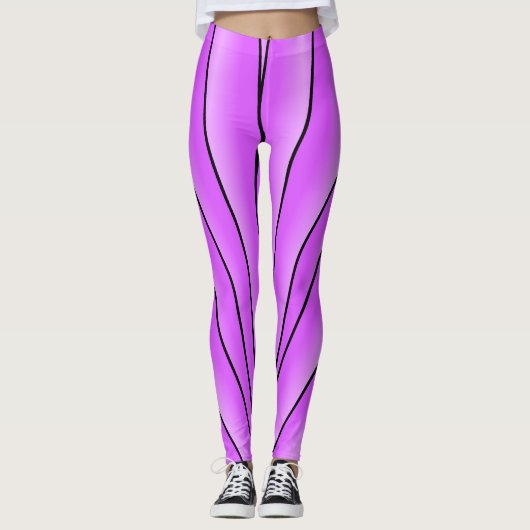 Art Deco Design Paars Leggings (Voorkant)
