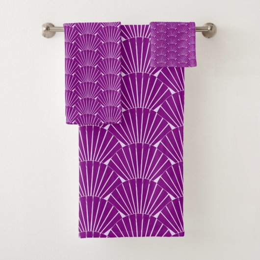 Art Deco Design Purple Bad Handdoek (Insitu)