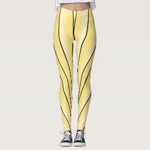 Art Deco Design Yellow Leggings