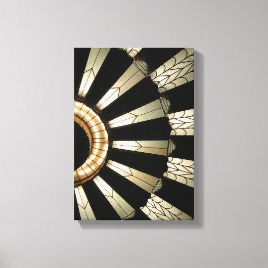 Art Deco Design Zwart & Goud Elegant Canvas Afdruk (Voorkant)