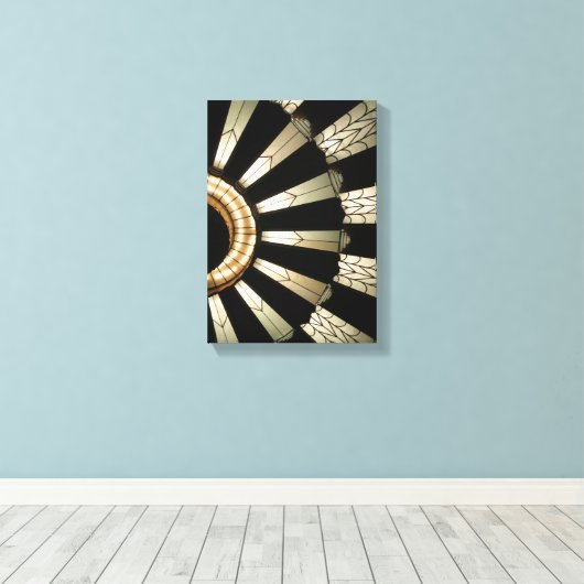 Art Deco Design Zwart & Goud Elegant Canvas Afdruk (Insitu (Houten vloer))