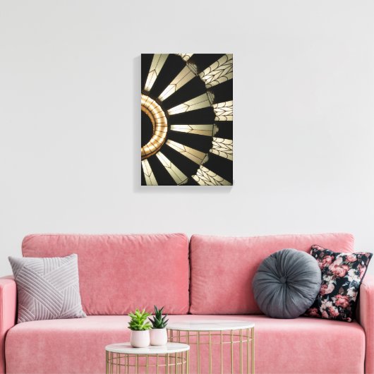 Art Deco Design Zwart & Goud Elegant Canvas Afdruk (Insitu (Woonkamer))