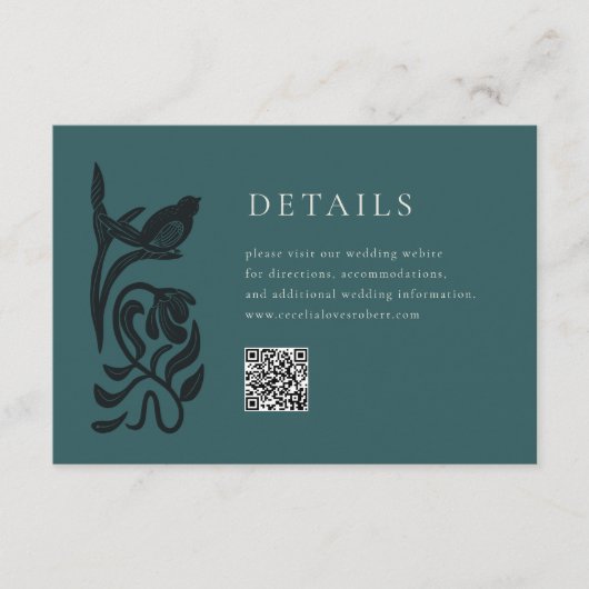 Art Deco Details Behuizing Kaart met QR (Voorkant)