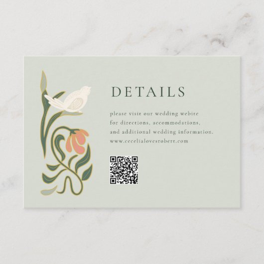  Art Deco Details Behuizing Kaart met QR (Voorkant)