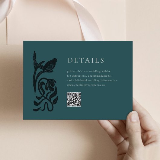 Art Deco Details Behuizing Kaart met QR