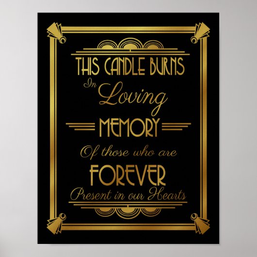 ART DECo, DEZE Kaars brandt ter liefdevolle herinn Poster (Voorkant)