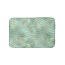 Art Deco Diamanten Patroon, Turquoise & Goud