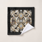 Art Deco Diamanten Uil Bad Handdoek (Wasdoekje)