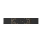Art Deco Diamond Black Wedding Uitnodigingen Wikkel (Vlak)
