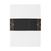 Art Deco Diamond Black Wedding Uitnodigingen Wikkel (Achterkant Voorbeeld)