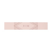 Art Deco Diamond Blush Pink Rose Gold Wedding Uitnodigingen Wikkel (Vlak)