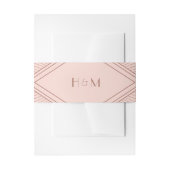 Art Deco Diamond Blush Pink Rose Gold Wedding Uitnodigingen Wikkel (Voorkant Voorbeeld)