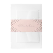 Art Deco Diamond Blush Pink Wedding Uitnodigingen Wikkel (Voorkant Voorbeeld)